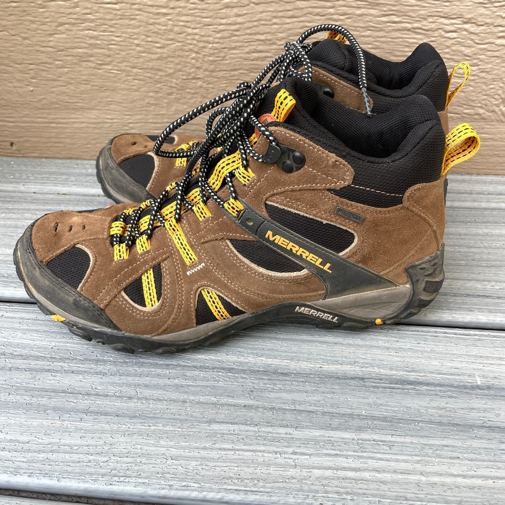 Merrell Yokota Trail Hiking Shoes Size 10 Mens Waterproof Boots Gunsmoke Brown